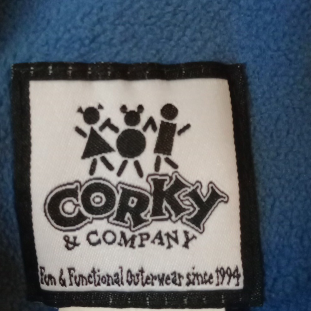 Corky & Company Girls Textured Floral Coat Jacket Size 6 Blue 3D Flower - Picture 3 of 11